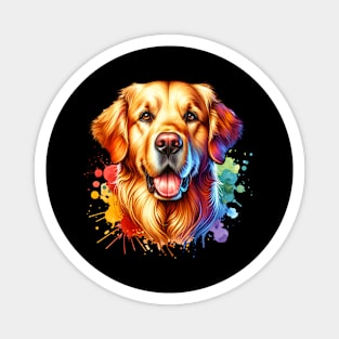 Bright Watercolor Golden Retriever Magnet